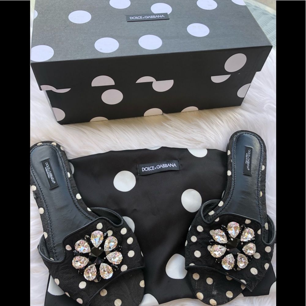 🖤DOLCE&GABBANA Embellished slide sandals🖤